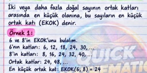 En küçük ortak kat (EKOK) nedir? En küçük ortak kat (EKOK) nedir?